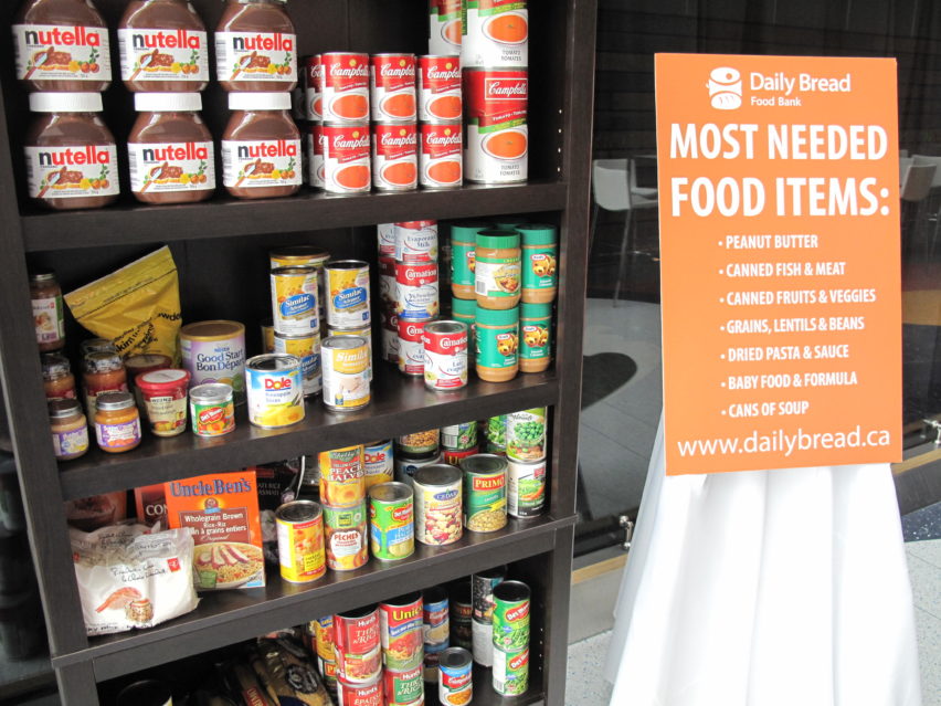 Hala Events - Most needed food bank items shown at the Ultimate Food Challenge