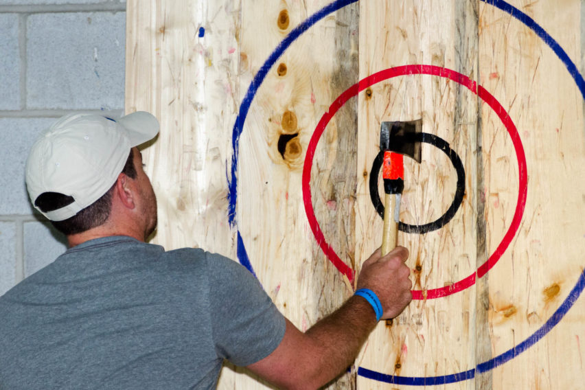 Hala Events - Axe throwing for a Team Building event